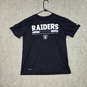 Raiders Nike NFL Dri-Fit T-Shirt Mens M Athletic Cut Black